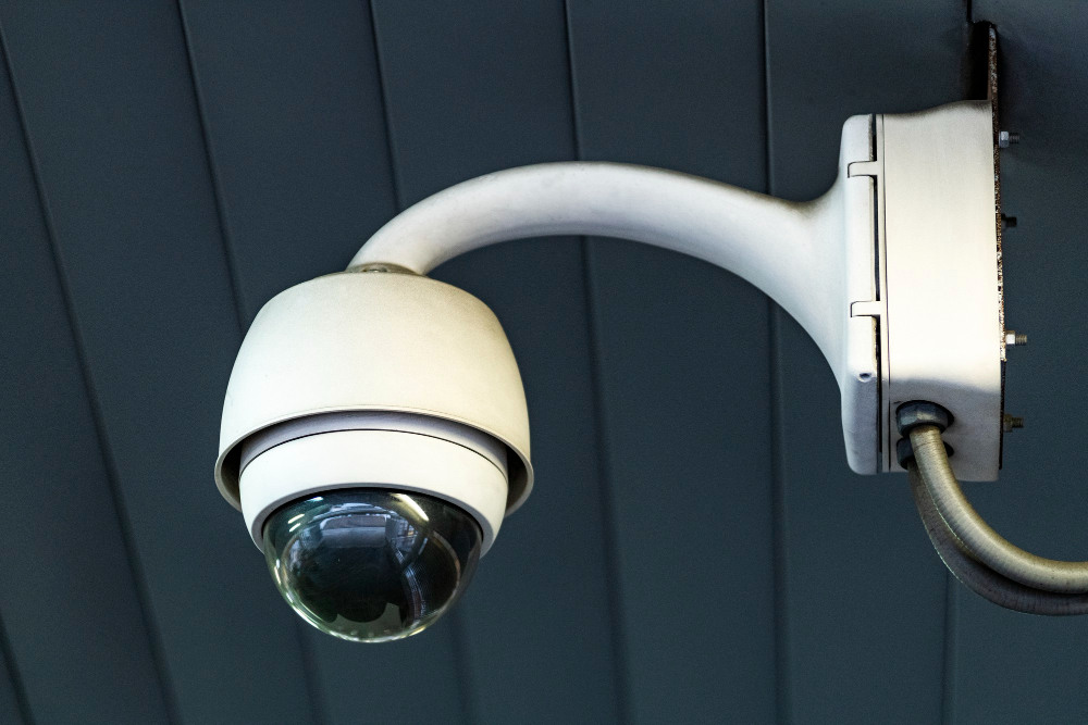 Modern CCTV camera installed for security monitoring in Saudi Arabia